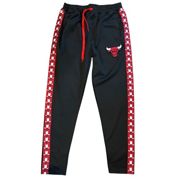 Chicago Bulls NBA Men Medium Black Red Basketball Team Sweats Jogger Logo Adult - Picture 1 of 7